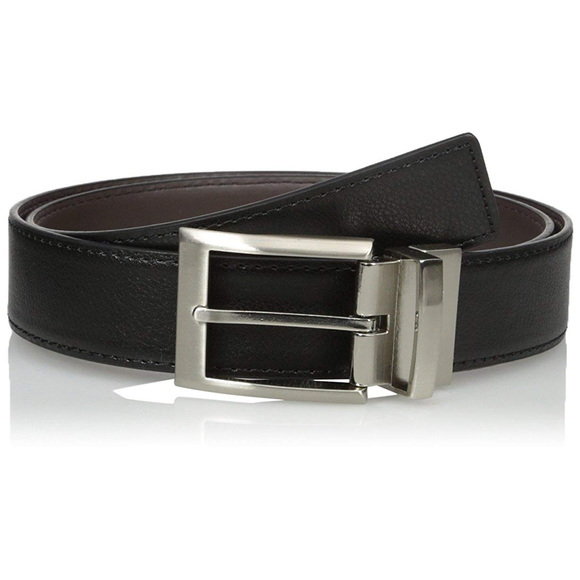 Calvin Klein Men's Genuine Leather Twist Reversible Belt Black Brown 7538796 35m - Picture 1 of 2